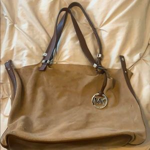 Michael Kors Suede raw edge purse